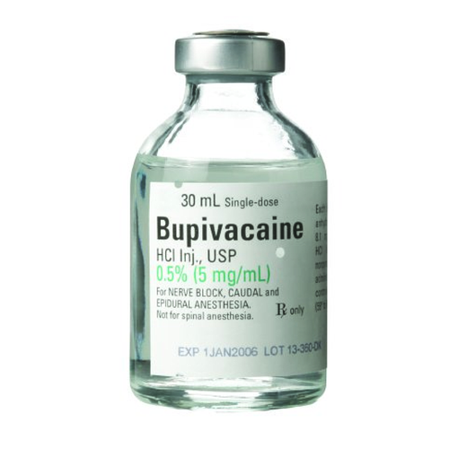 Bupivacaine HCl, Preservative Free 0.5%, 5 mg / mL Injection Single Dose Vial 30 mL