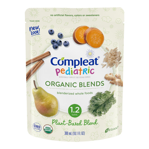 Pediatric Oral Supplement / Tube Feeding Formula Compleat® Pediatric Organic Blends Plant Blend Flavor 10.1 oz. Pouch Ready to Use