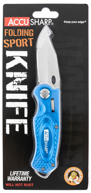 FPI 701C  ACCUSHARP FOLDING SPORT KNIFE BLUE