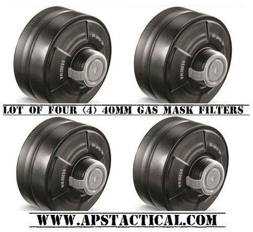 Lot of 4 SEALED Military Surplus NATO NBC 40mm Gas Mask FILTERS