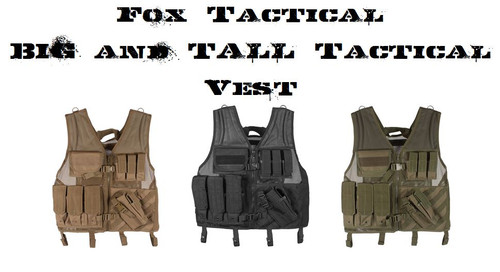 BIG & TALL 2XL/3XL Adjustable Cross Draw MOLLE Tactical Vest