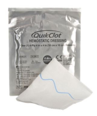 QuikClot Hemostatic 4x4 Dressing