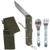 European Military 4-in-1 Knife Fork Spoon Screw Survival/Camping Chow Set w Case
