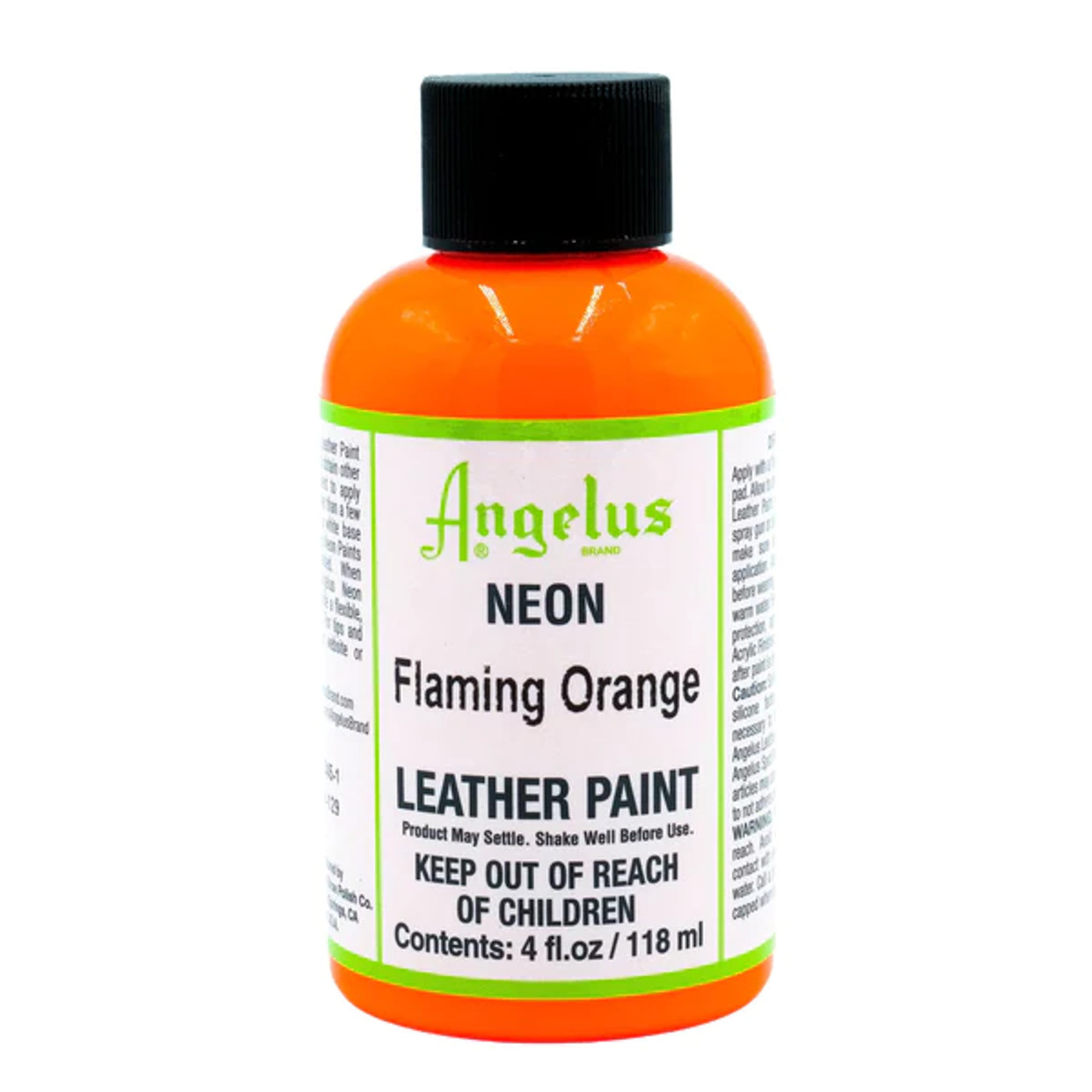 Angelus Leather Paint - Neon Rio Red, 1 oz
