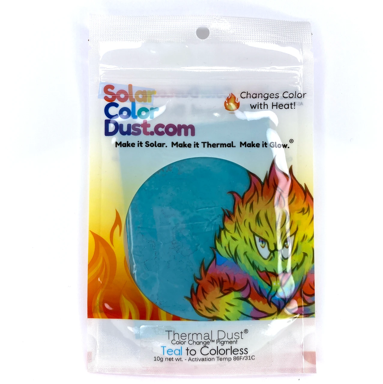 Cololess Color Thermal Dust® 86ºF -Teal to Colorless - Heat Sensitive - Color Change ...