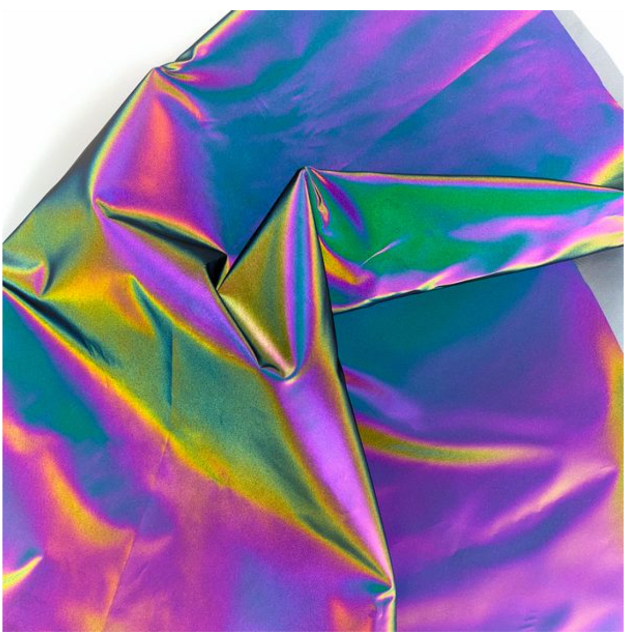 Colorful Rainbow Reflective Fabric Polyester Cloths for Clothing Stripe  Size: 55 in x 1 yd