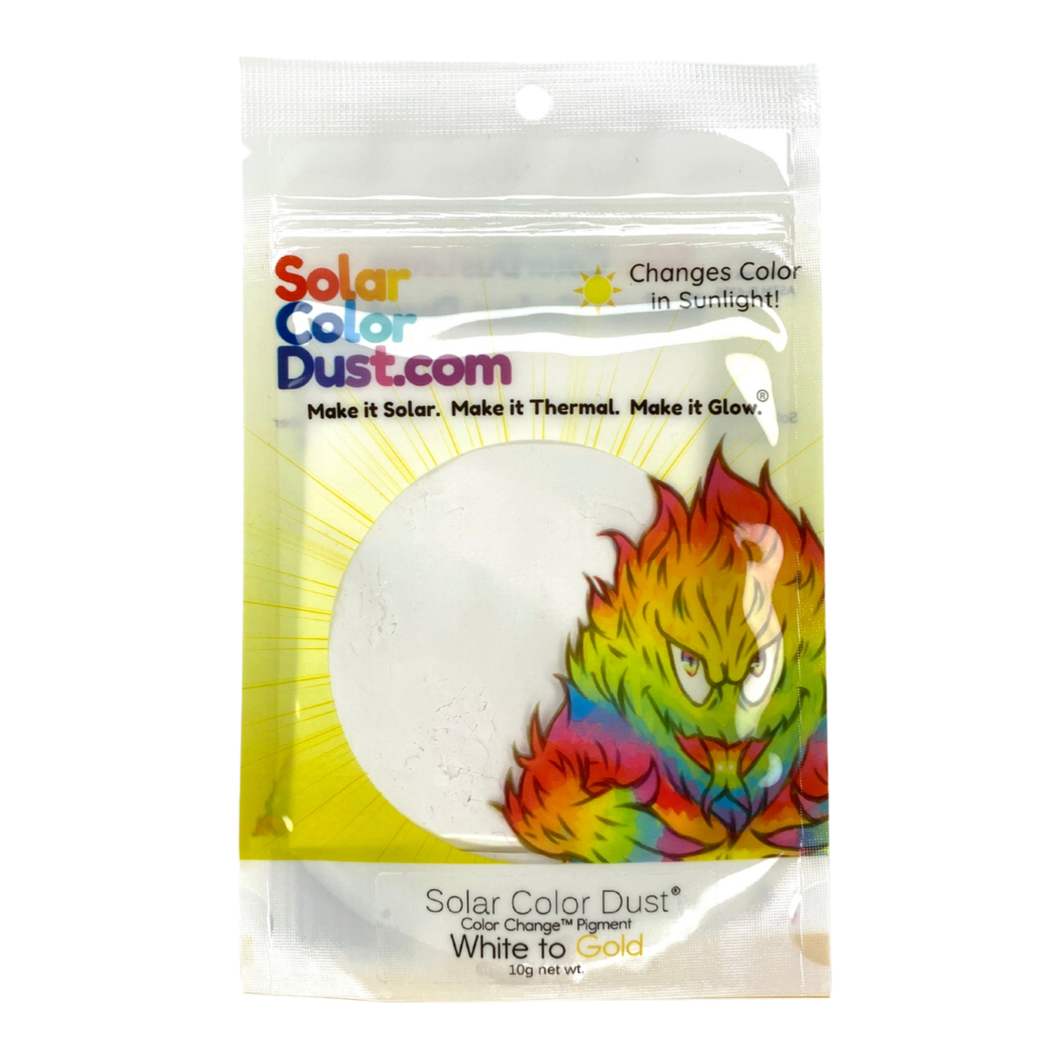 SolarColorDust® - White to Gold - Sunlight Sensitive Color Change ...