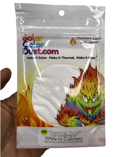 Thermal Dust® 82ºF - White to Colorless - Heat Sensitive - Color Change® Pigment