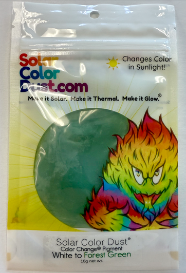 SolarColorDust® - White to Forest Green - Sunlight Sensitive Color Change® Pigment SolarColorDust® - White to Forest Green - Sunlight Sensitive Color Change® Pigment