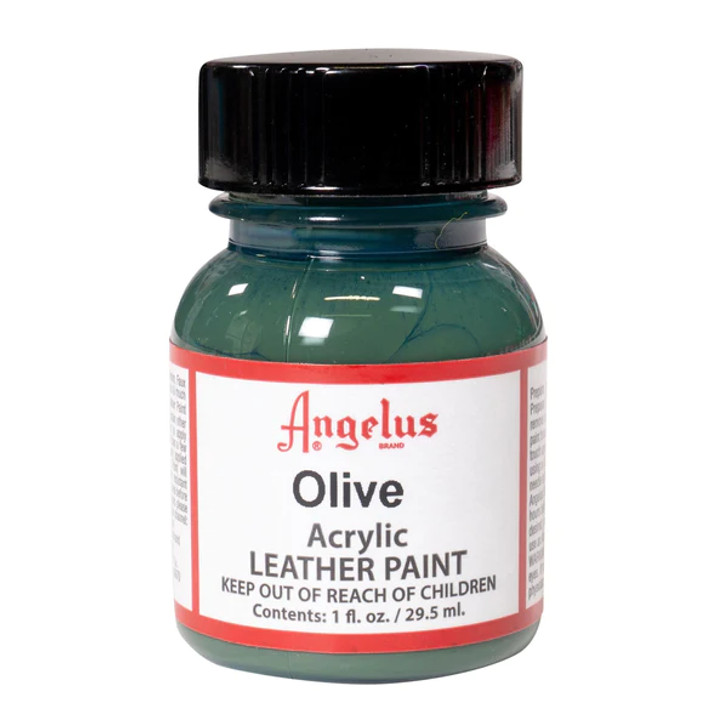 Olive Green Leather Shoe Paint