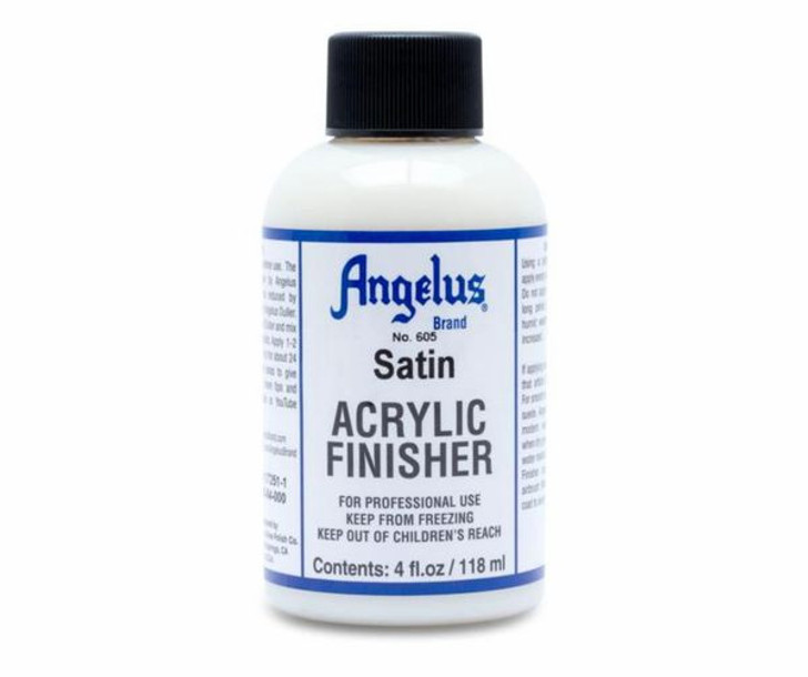 Angelus satin finisher, satin finish, protect shoes from scrapes after painting