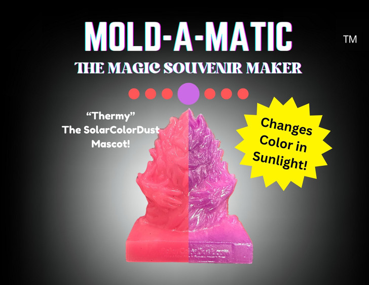 Mold-A-Matic™ Color Changing "Thermy", the SolarColorDust.com Mascot!- Hot Pink to Purple!  - Photochromic