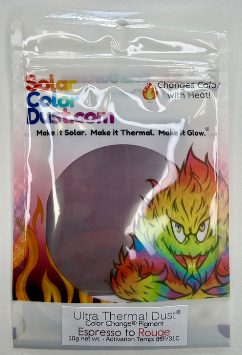 Ultra Thermal Dust® - Thermochromic Heat Activated Color Change Pigment - Changes Color by Temperature! Espresso to Rouge