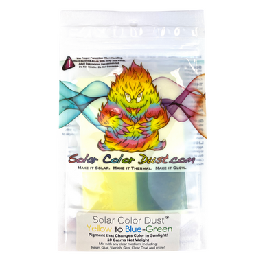 SolarColorDust® - Yellow to Blue-Green - Sunlight Sensitive - Color Change®  Pigment