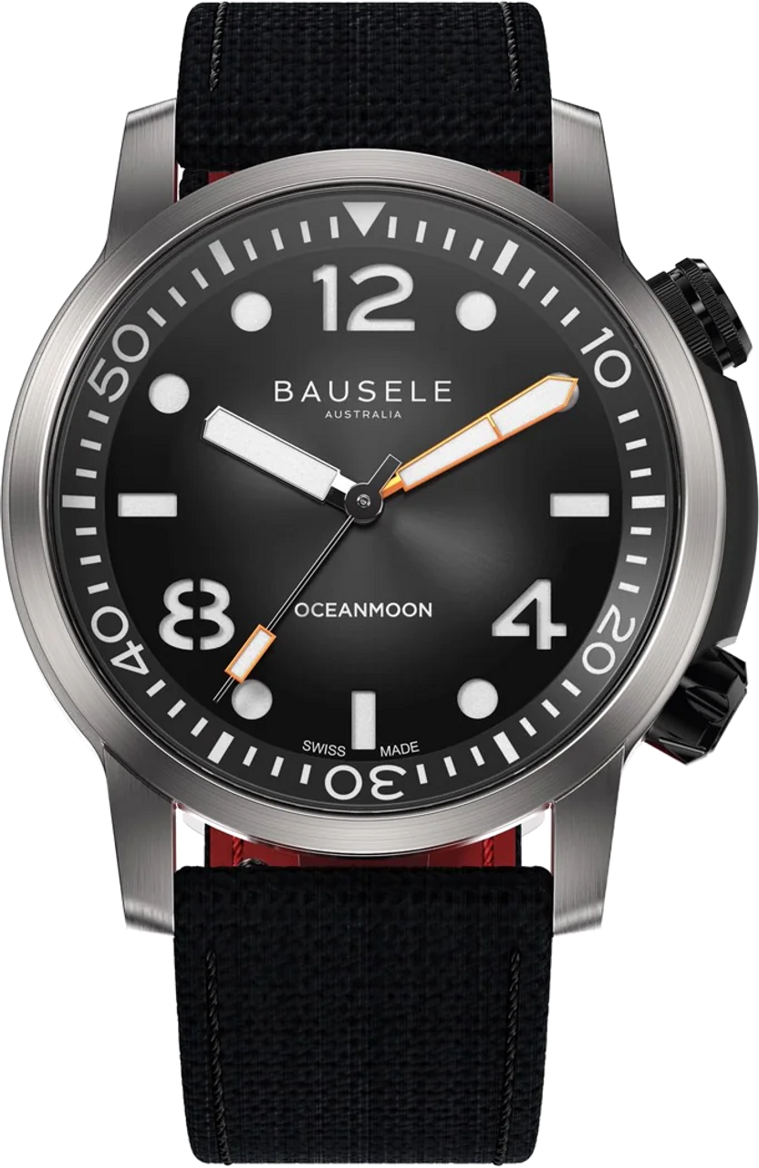Bausele OceanMoon Quartz Black Dial Men's Watch OCEANMOON_THECOVE_BLACK_P -  Watches, Oceanmoon - Jomashop
