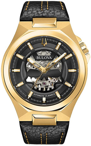 Bulova Maquina Automatic Skull Dial Mens Watch 98A238