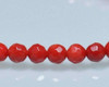 Faceted Red Coral (Dyed) Beads 5mm | Sold By  1 Strand(7") | BS0023