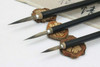 Black Bamboo Liner Brushes | Rat Whiskers with Metal Bezel | H2005R