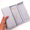 Large Velvet Necklace Box | Soft Grey | H06505