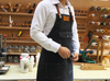 Black Denim Apron with Leather Cords | 21479