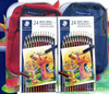 Staedtler 24 Soft Colouring Pencil Set, Germany Pencils - with a Blue Nylon Pencil Cases, and a Double-Hole Sharpeners | 3047293B