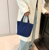 Jeans Canvas Plain Tote Bag with Zipper| Dark Danim
