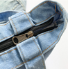 Casual Shoulder Tote Handbag with ZIpper| Light Denim