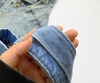 Casual Shoulder Tote Handbag with ZIpper| Light Denim