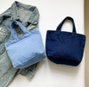 Casual Shoulder Tote Handbag with ZIpper| Light Denim