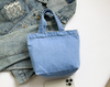 Casual Shoulder Tote Handbag with ZIpper| Light Denim