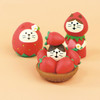 Zakka Strawberry Cat Figurine | Berry Basket Cat | 50598