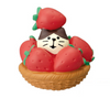 Zakka Strawberry Cat Figurine | Berry Basket Cat | 50598