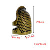 Adjustable Vintage Thimble Ring | Anti-Slip Sewing Finger Guard | Bronze | Size M | 50653