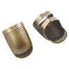 Adjustable Vintage Thimble Ring | Anti-Slip Sewing Finger Guard | Bronze | Size M | 50653