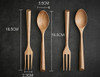 Wooden Spoon & Fork Set | Triangular Handle Design | 24689