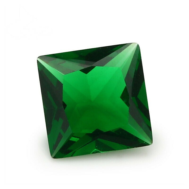 Synthetic Glass Emerald | Square Faceted | H1903F - Yu Yo