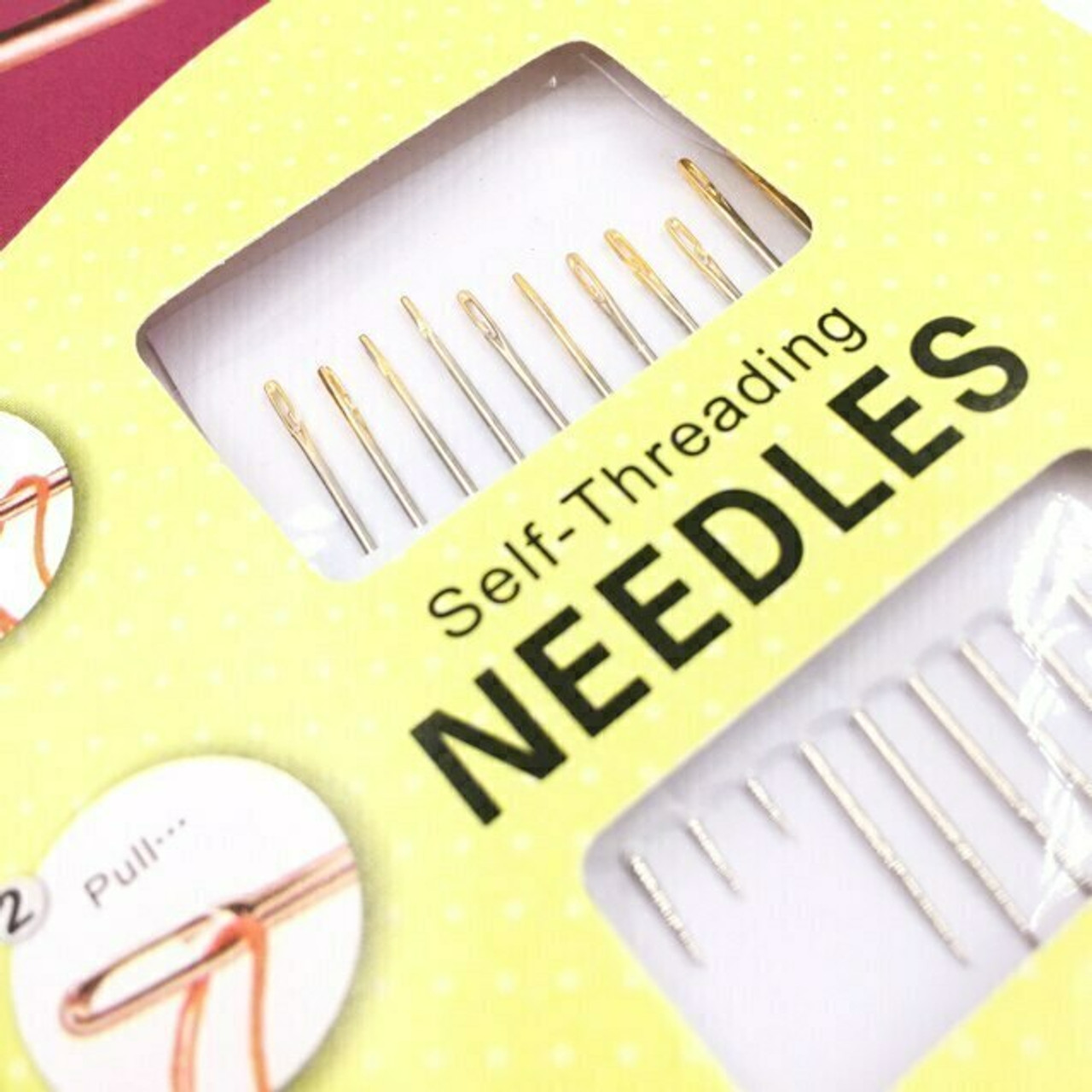 Self-Threading Sewing Needles, Set of 12