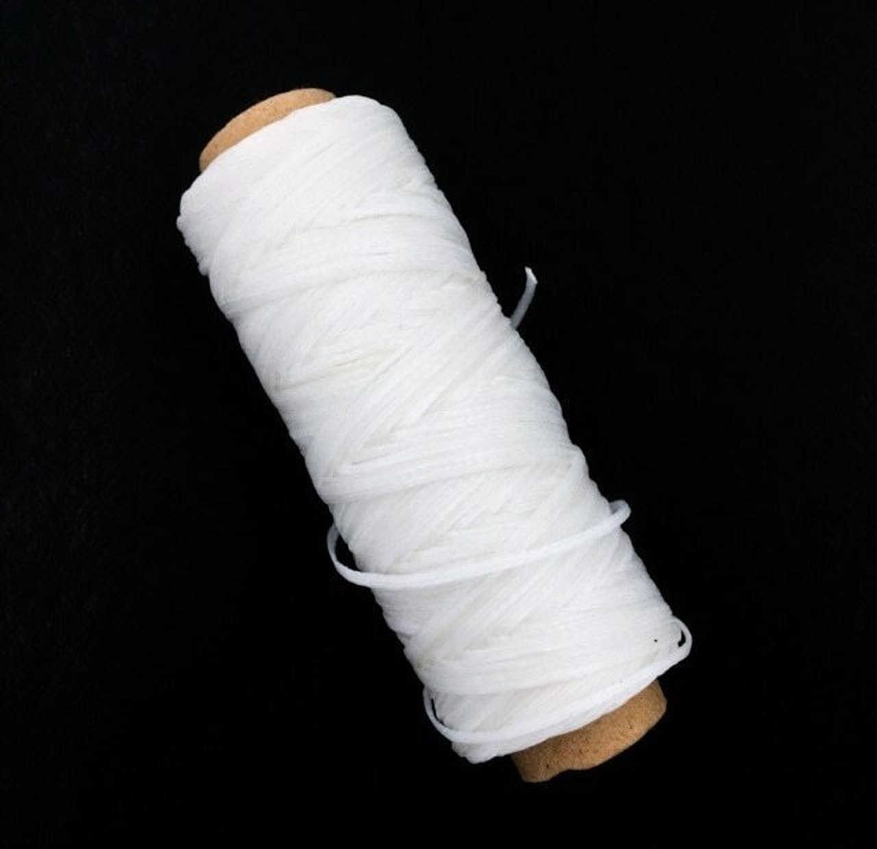 1.5mm Waxed Nylon Cord, White, Sold By 50m Spool