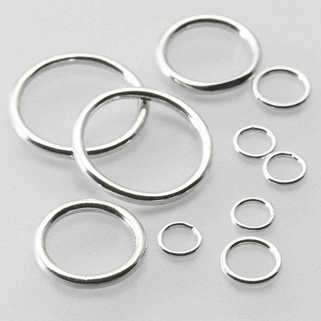 Sterling Silver 18ga Round Closed Jump Ring 3.9mm OD 1.8mm ID