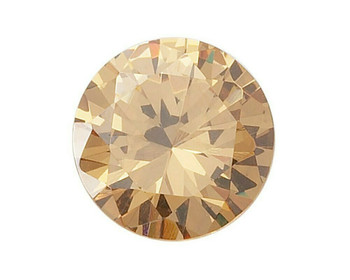 Lab-Created Round 4mm Champagne CZ Faceted Stone, Sold By Each | 91351 |Bulk Prc Avlb