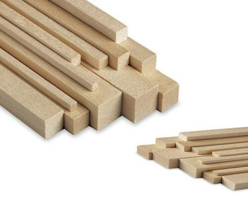 Basswood stick, 1/16 x 1/2 x 48", Sold By Each | BWST4802