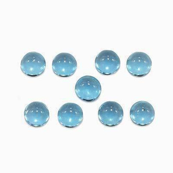 5x5x3 Round Eye Clean Swiss Blue Topaz, Sold By each | RG007