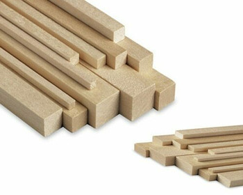Basswood stick, 5/16 x 5/16 x 48", Sold By Each | BWST4844