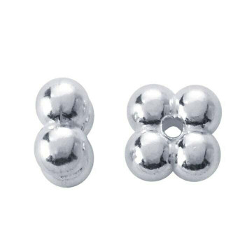 Sterling Silver 2.8 x 1.5mm Quad Bead | Sold By 10Pcs | 410667/10EA