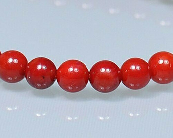 Round Burgundy (Dyed) Coral Beads 5.5mm | Sold By 1 Strand(7.5") | BS0001