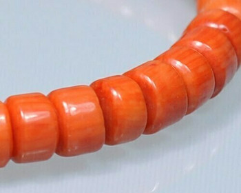 Heishi Red Coral (Dyed) Beads 4.5x6mm | Sold By 1 Strand(8-8.5") | BS0013 Heishi Red Coral (Dyed) Beads 4.5x6mm | Sold By 1 Strand(8-8.5") | BS0013