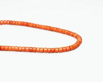 Heishi Red Coral (Dyed) Beads 4.5x6mm | Sold By 1 Strand(8-8.5") | BS0013 Heishi Red Coral (Dyed) Beads 4.5x6mm | Sold By 1 Strand(8-8.5") | BS0013