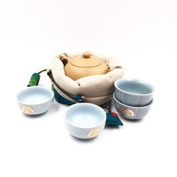 Floral Peacock Teaware Bag | Turquoise | TF15 Floral Peacock Teaware Bag | Turquoise | TF15