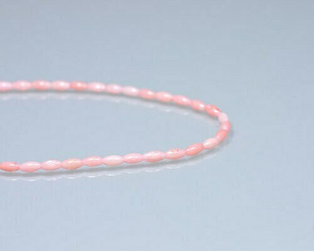 Oval Pink (Dyed) Coral Beads 3x6.5mm | Sold By 1 Strand(7.5") | BS0031