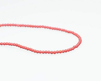 Round Red Synthetic Coral Beads 3mm | Sold By  1 Strand(7.5") | BS0033